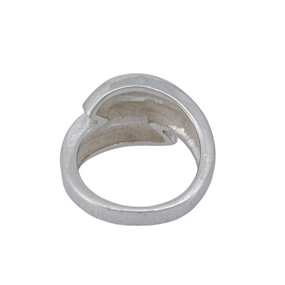 Vintage Sterling Silver 925 9mm Abstract Wave Design Ring Size 7.75 - Picture 3 of 8